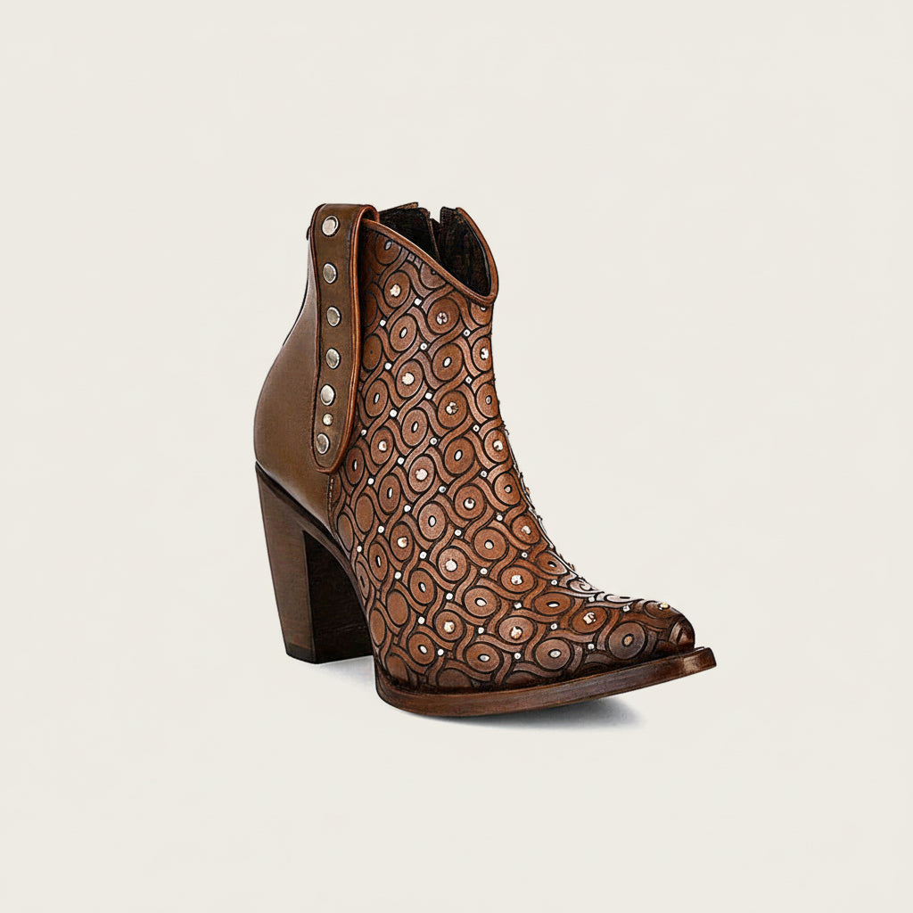 Ankle Handwoven Honey Brown Bootie