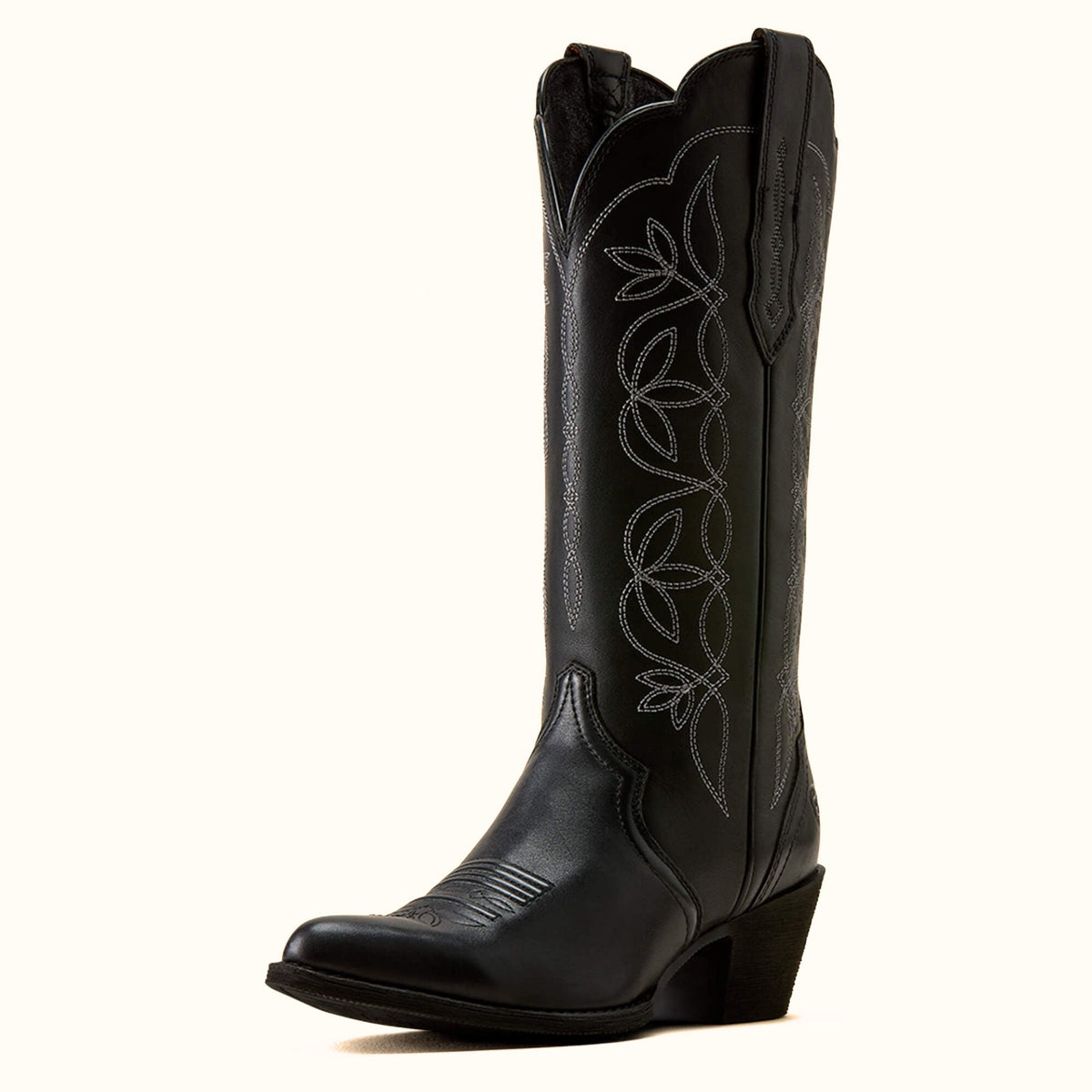 Ariat Heritage Blossom J Toe Western Boot in black angle view