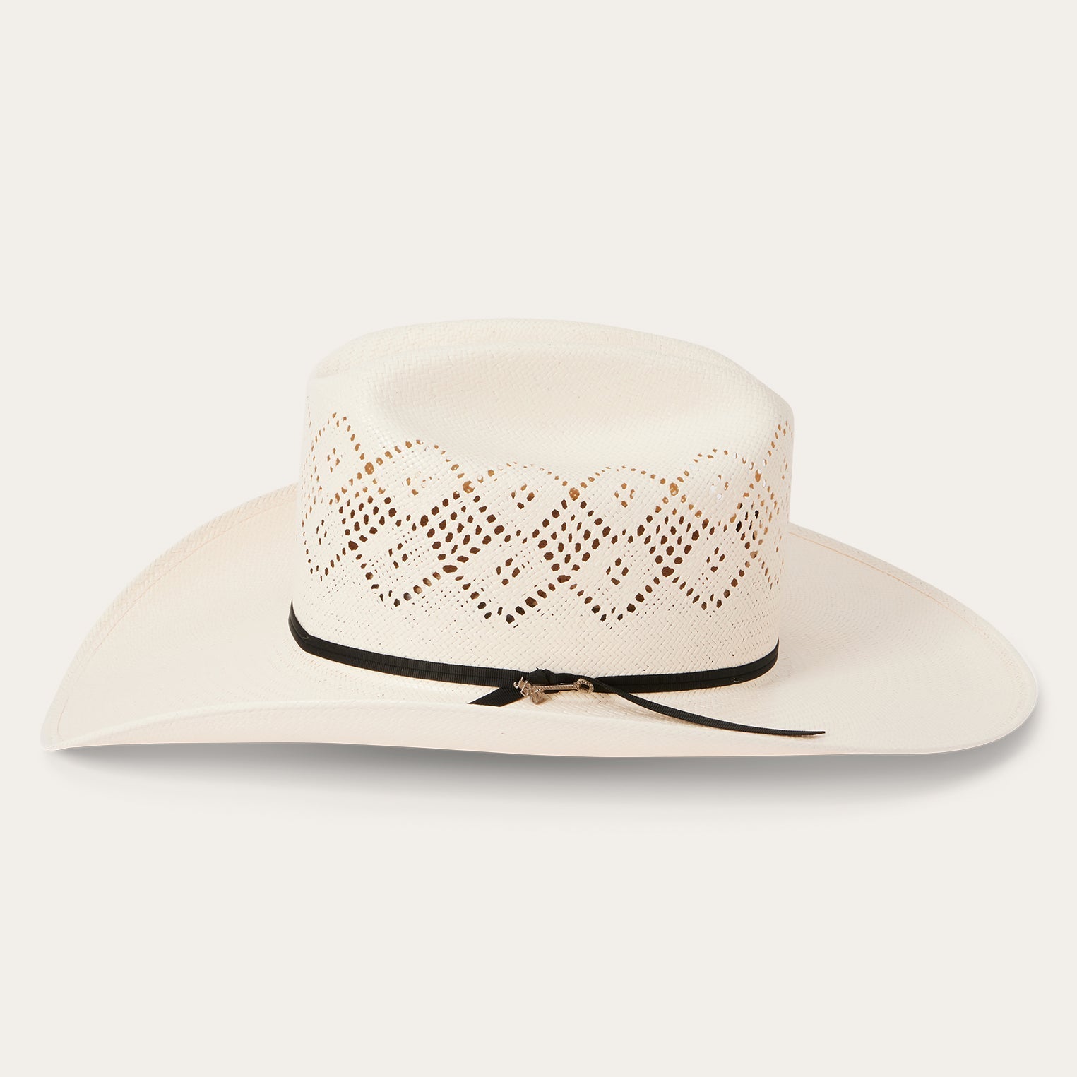 Stetson Brookwood 10X straw cowboy hat side profile view