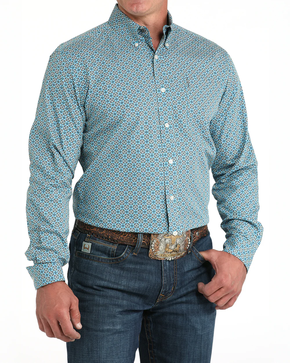Modern Fit Button-Down Western Shirt