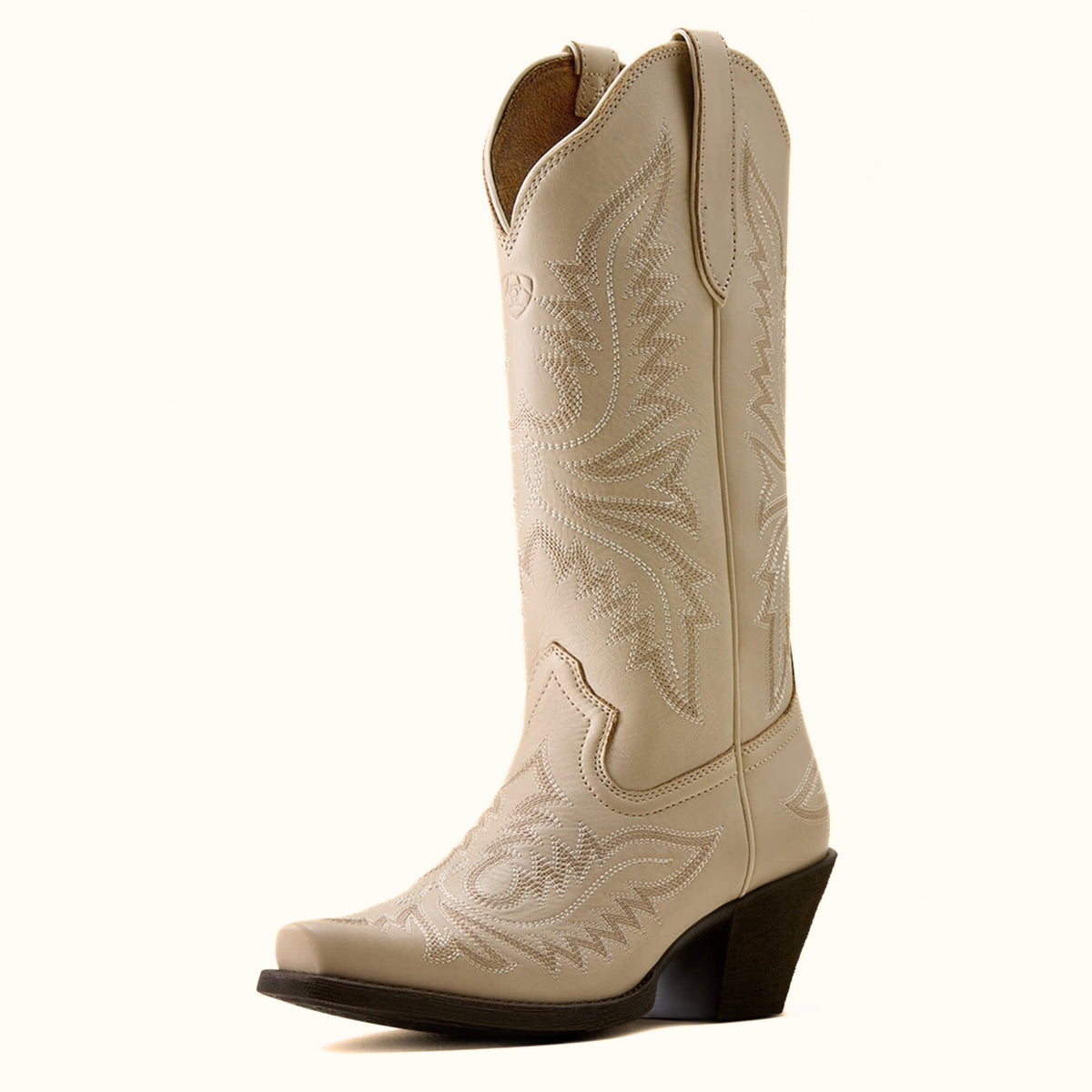 Ariat Round Up Collins Western Boot ivory D toe angle view