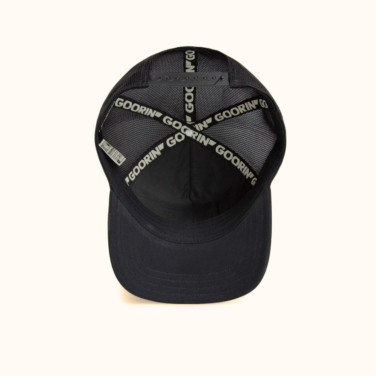 Goorin Bros. Golden Panther Trucker Hat black interior view