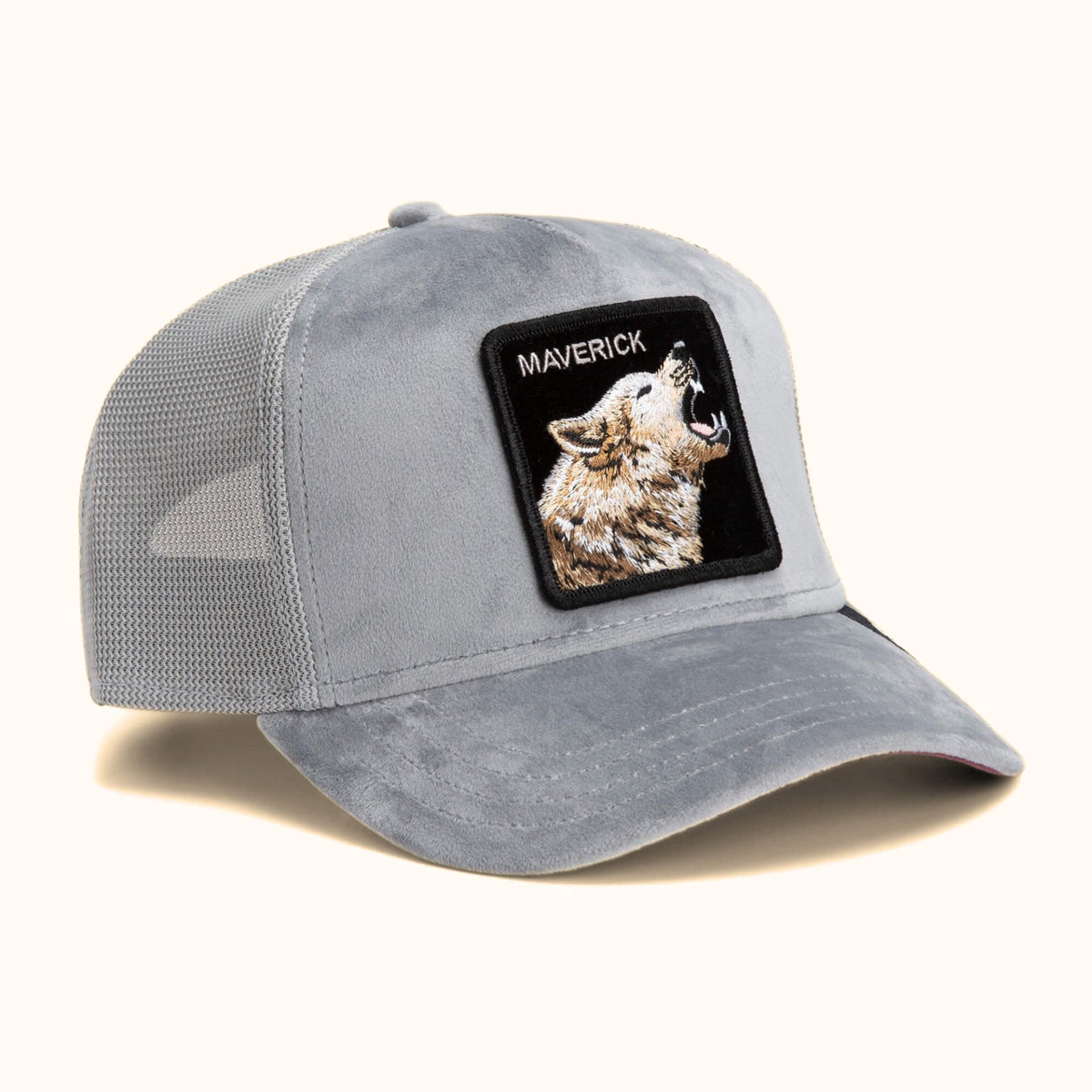 Goorin Bros. Velour Wolf Trucker Hat angle view