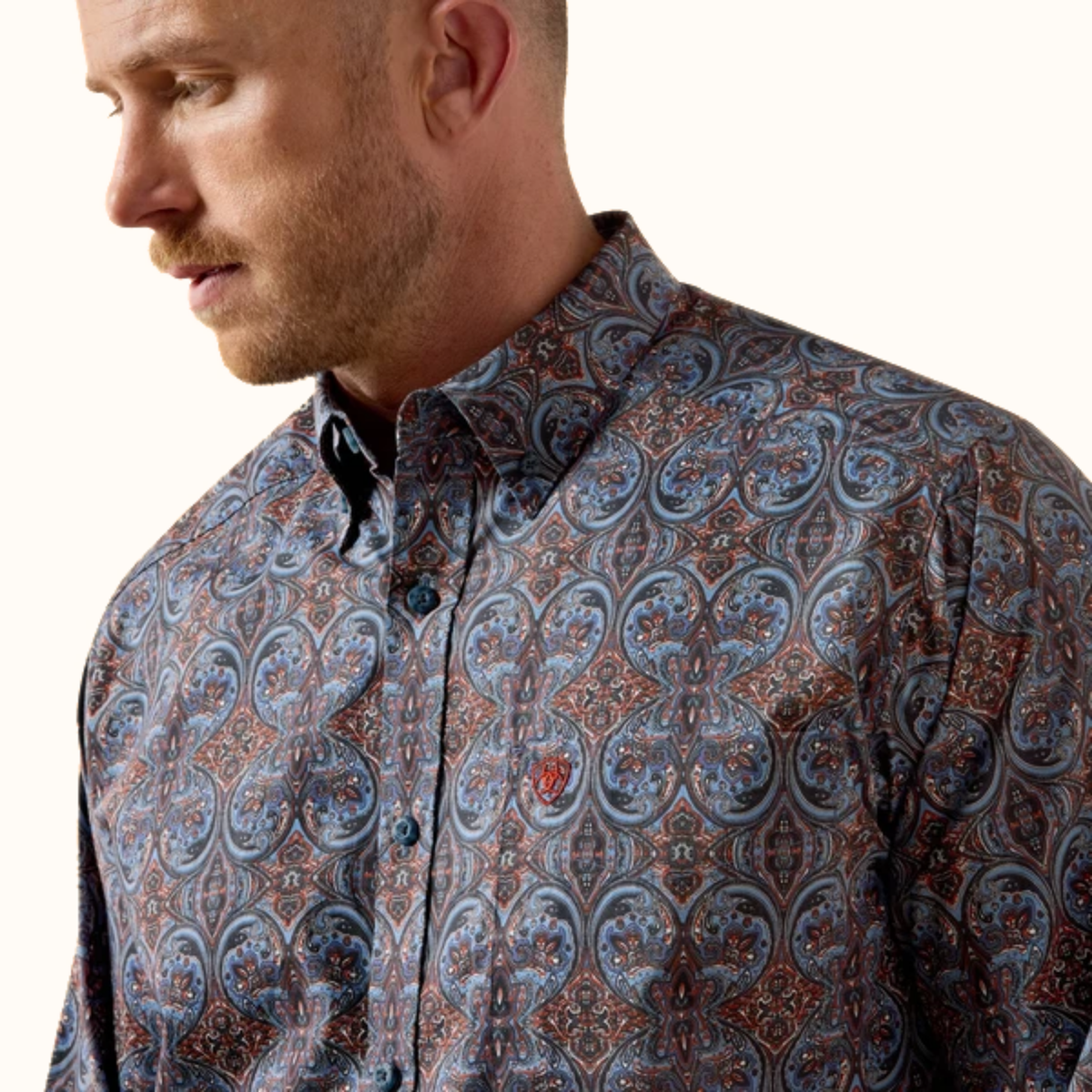Ariat Cypress Classic Fit Shirt patterned front close-up view