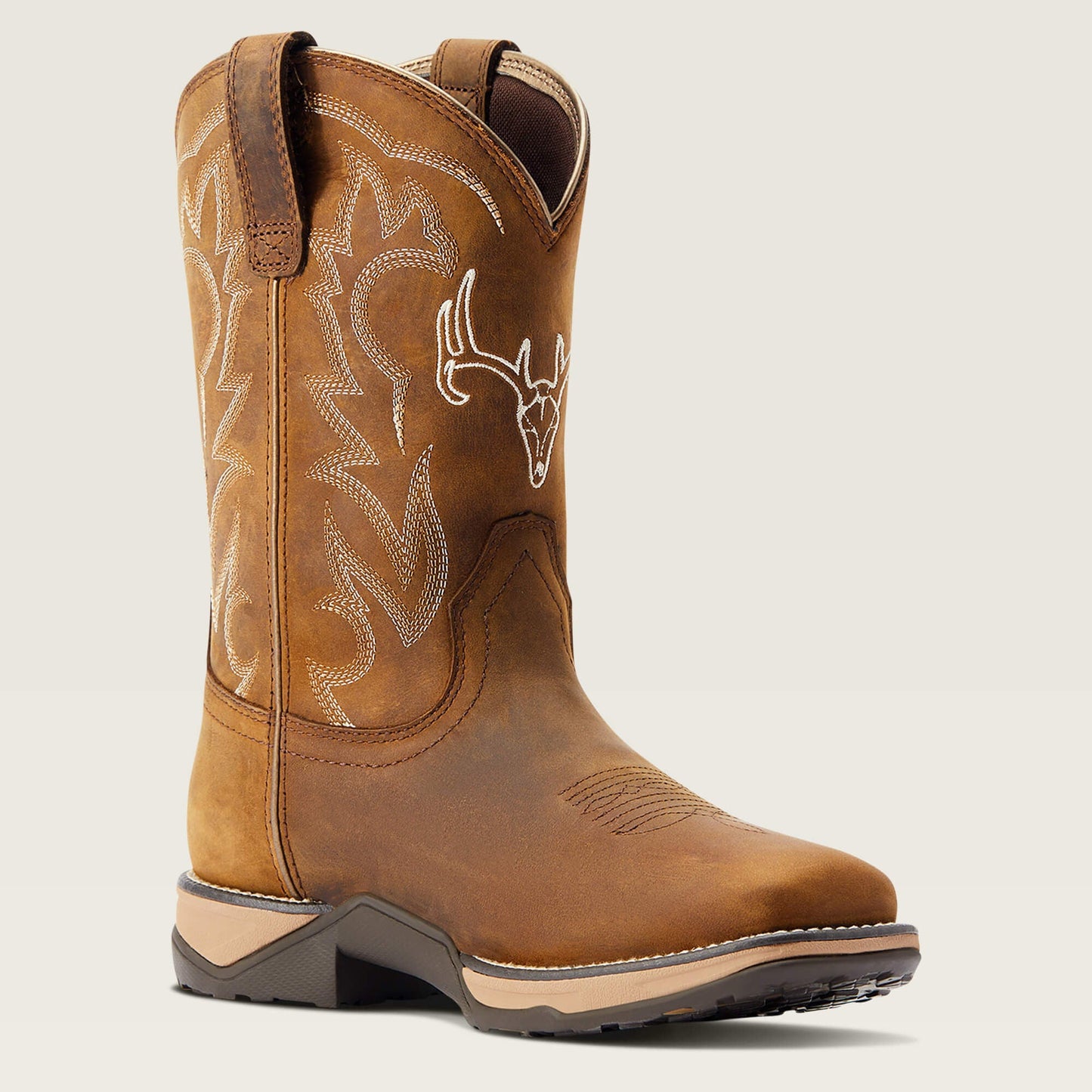 Opposite angle profile view of Ariat Anthem Deer Waterproof Western Boot