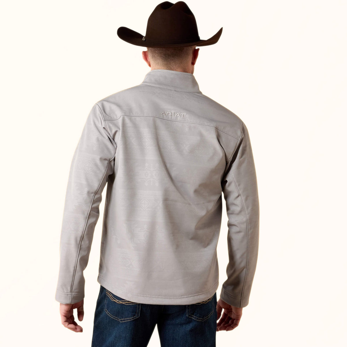 Ariat Vernon Softshell Jacket in grey back view