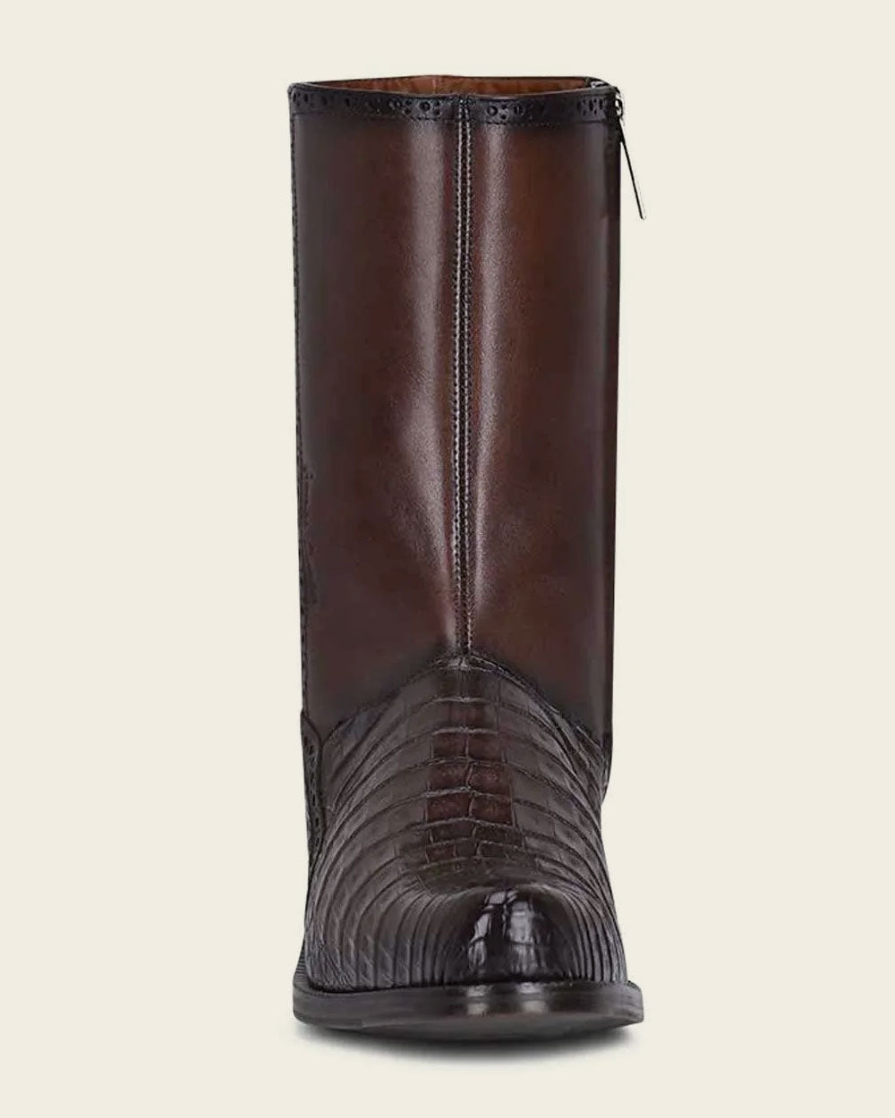 Brown Exotic Dress Boots Cayman & Bovine Leather
