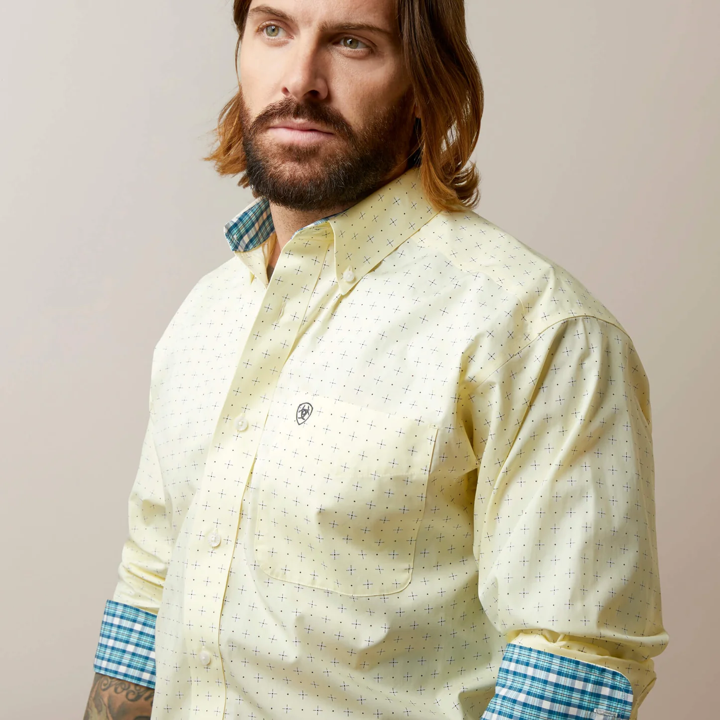 Ariat Wrinkle Free Cade Classic Fit Shirt detail view