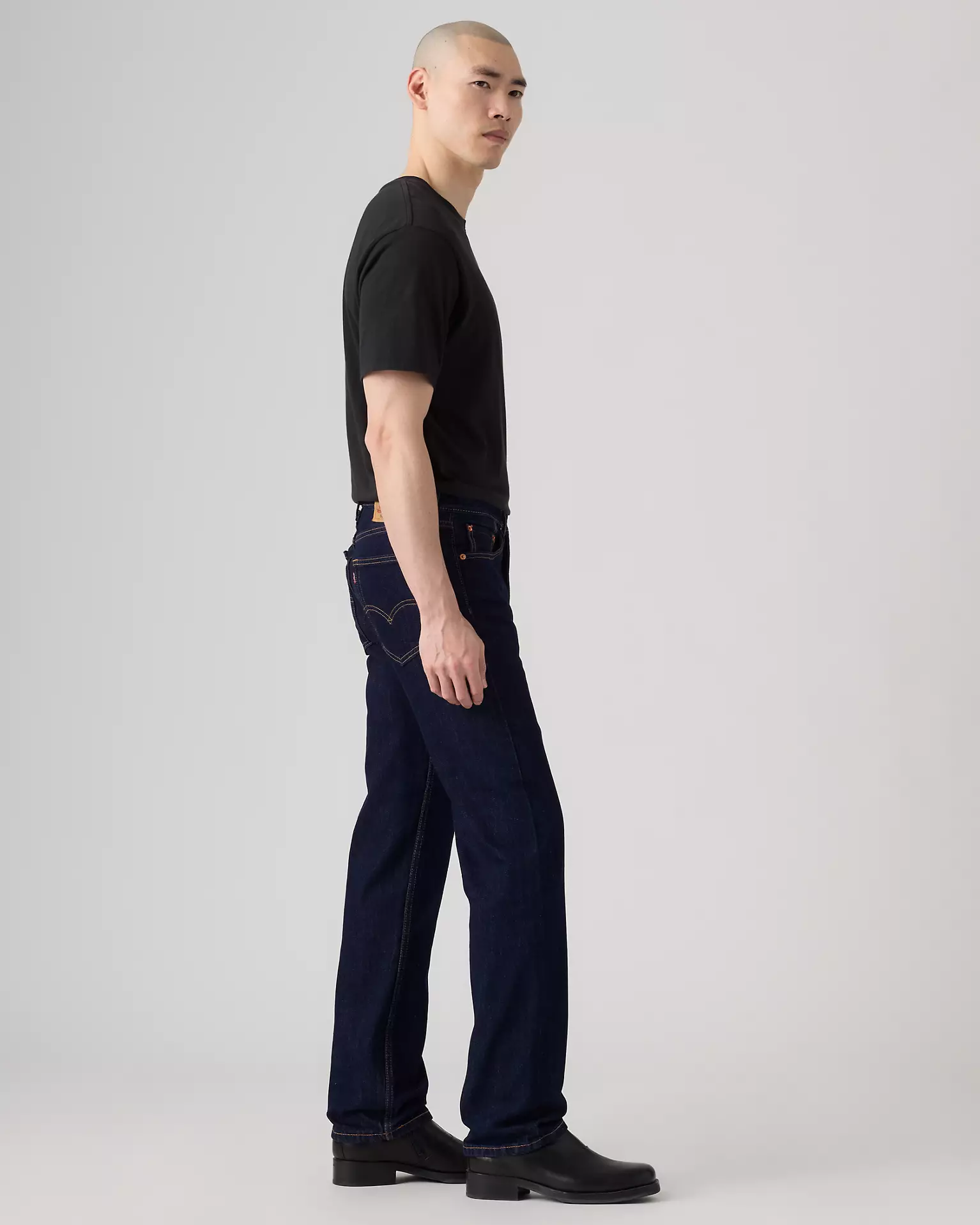 Levi’s 505 Regular Fit Men’s Jeans side profile on model