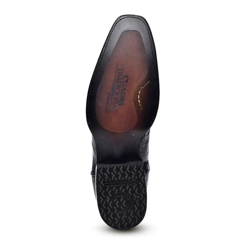 Black Cherry Caiman Embroidery & Laser & Woven French Toe