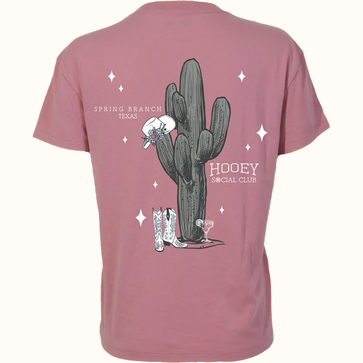 Hooey Women’s Social Club pink T-shirt back view