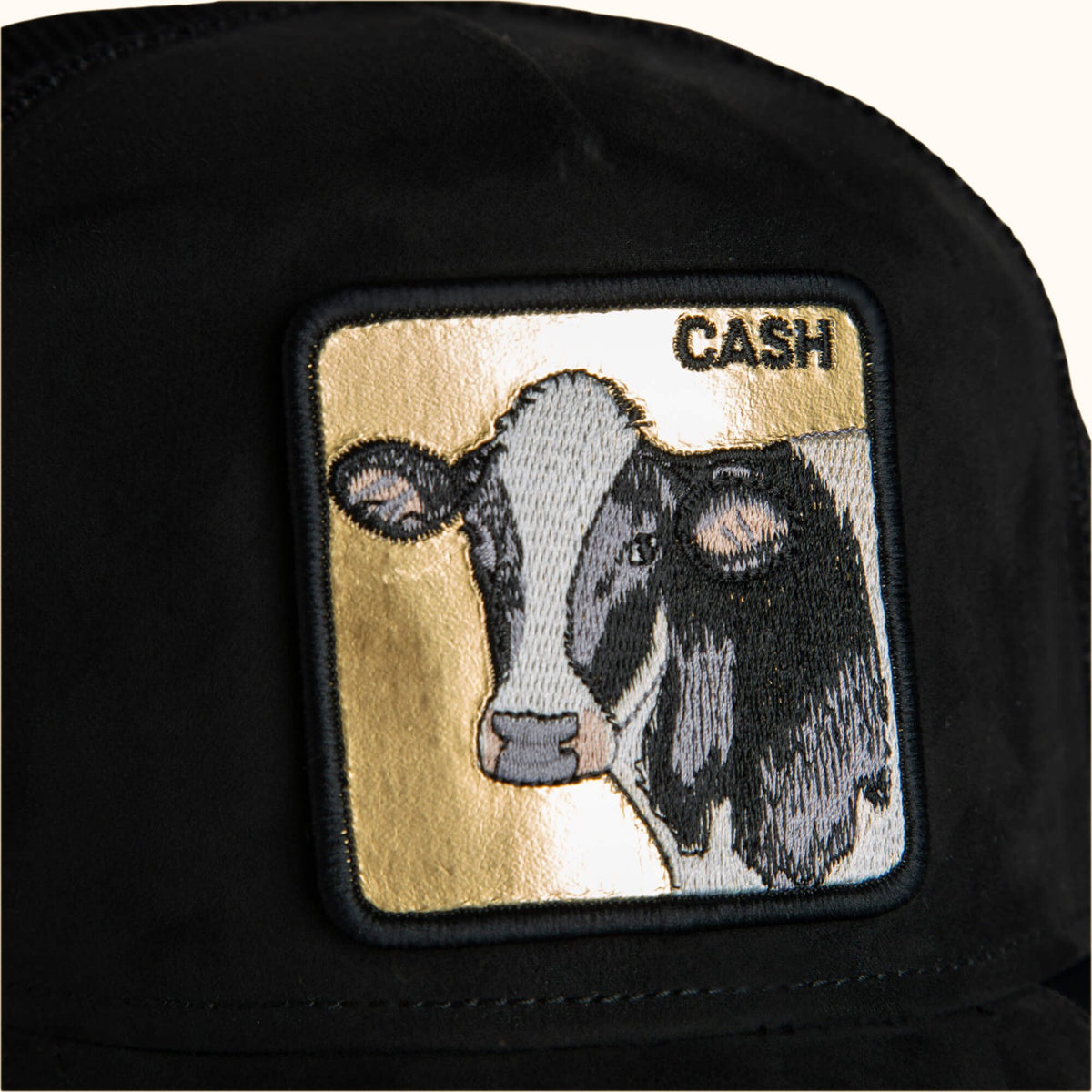 Goorin Bros. Golden Cow Trucker Hat black patch view
