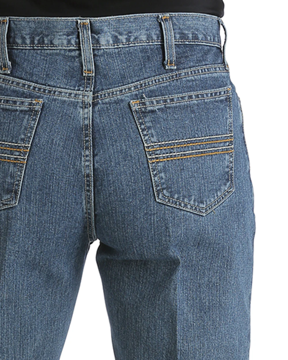 Cinch Men’s Silver Label 001 Rigid Medium Stone Jeans back pocket detail