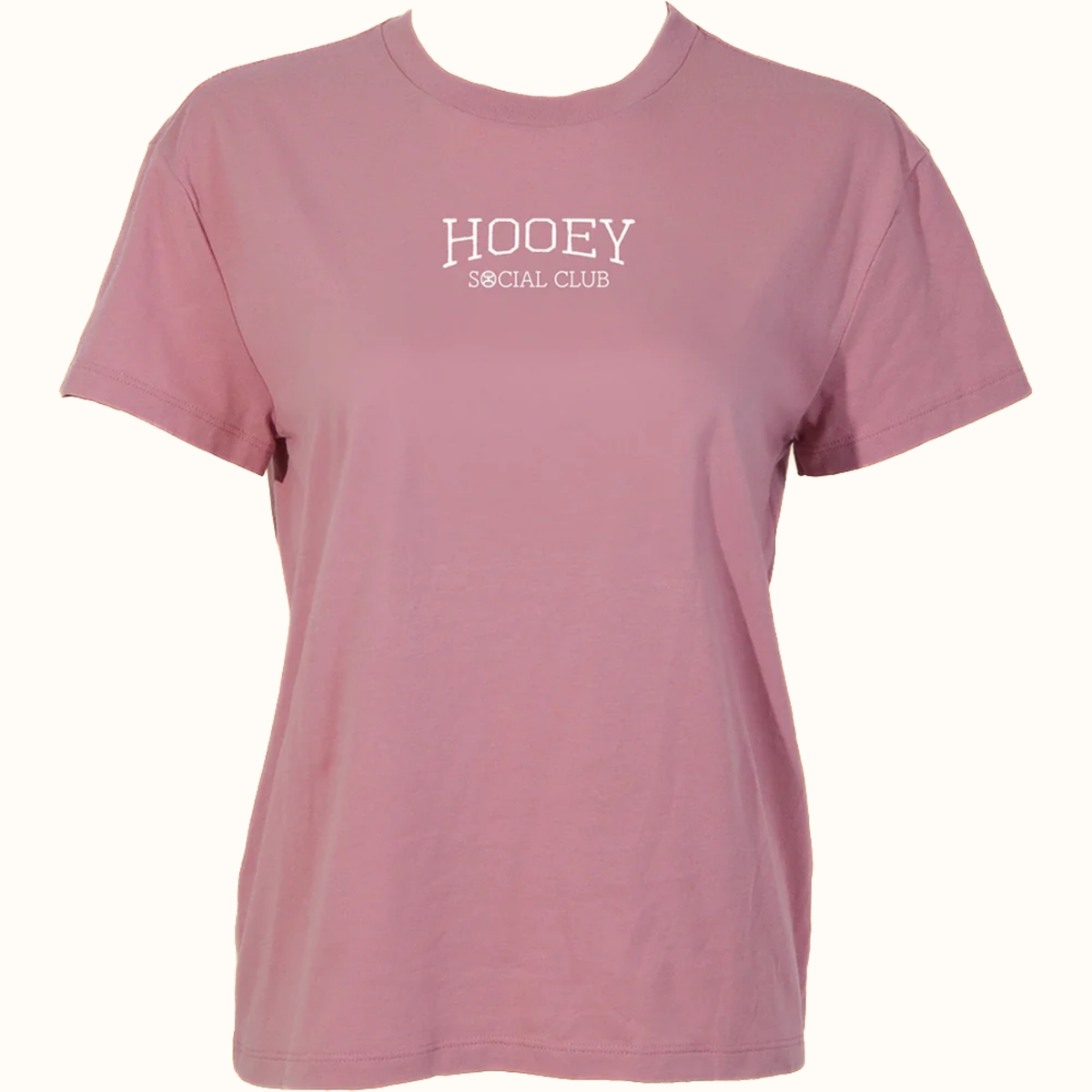 Hooey Women’s Social Club pink T-shirt front view