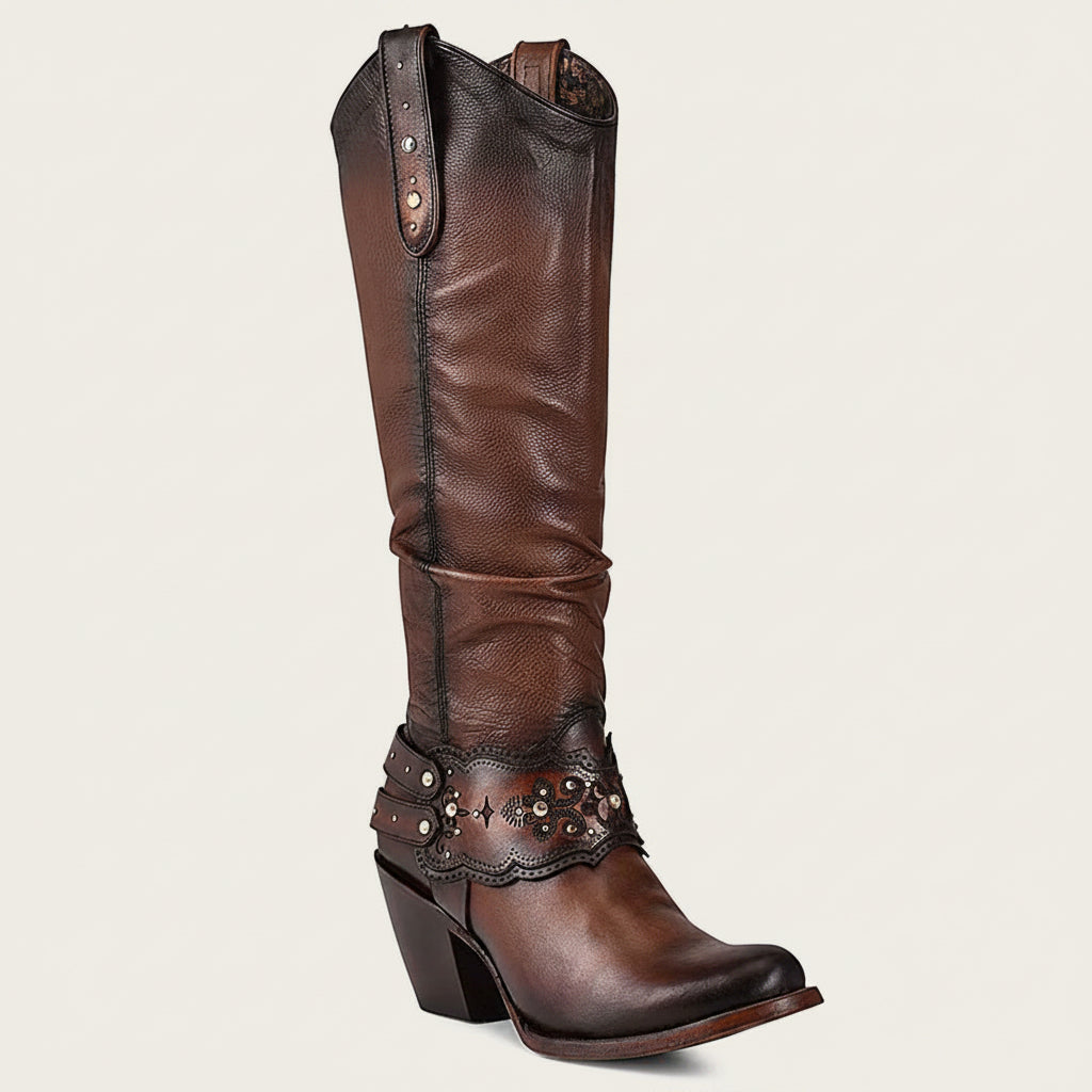Moroni Moka Laser & Crystals Round Toe Boot