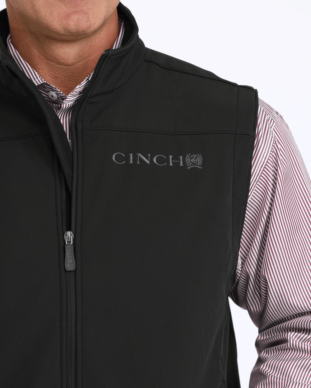 Cinch Men’s Bonded Vest chest logo detail