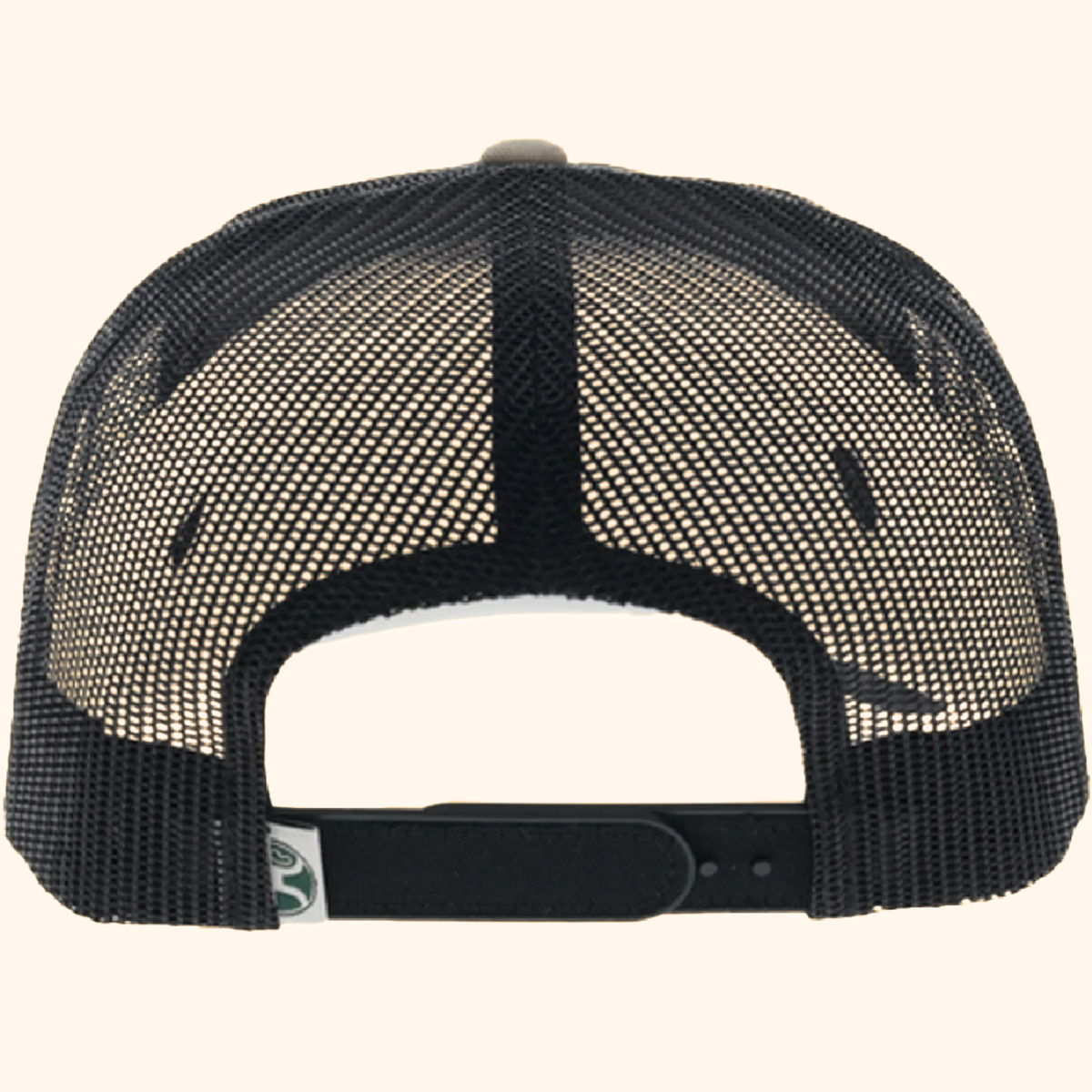 Hooey Shed black and tan 5-panel trucker hat back view