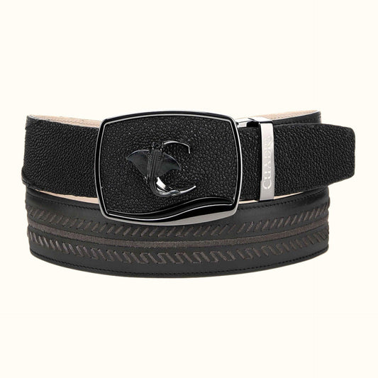 Cuadra Black Genuine Stingray Leather Western belt