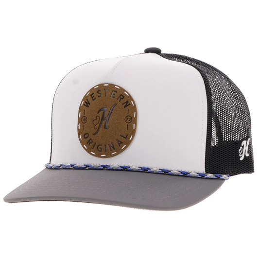 "Spur" Hat White/Charcoal W/Leather