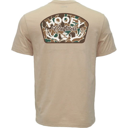 Hooey Outfitters Tan T-Shirt back view in tan with Hooey graphic logo
