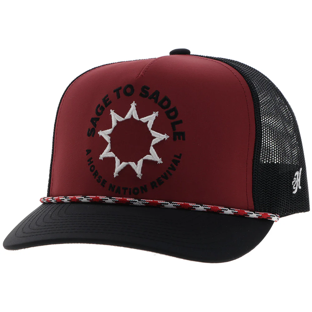 Sage To Saddle Hat Red/Black W/Black & White Stiching