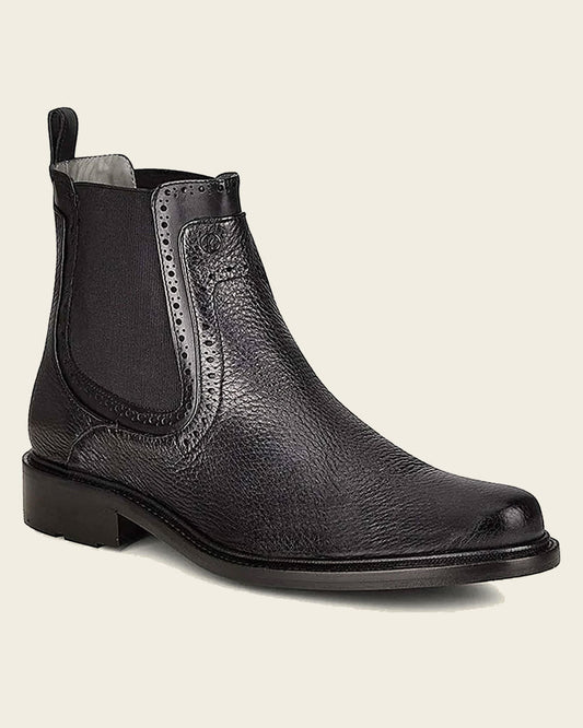 Handcrafted Black Deer Leather Dress Boot