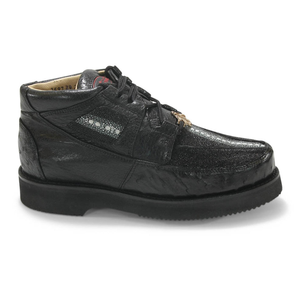 Zapatos de piel de raya y avestruz