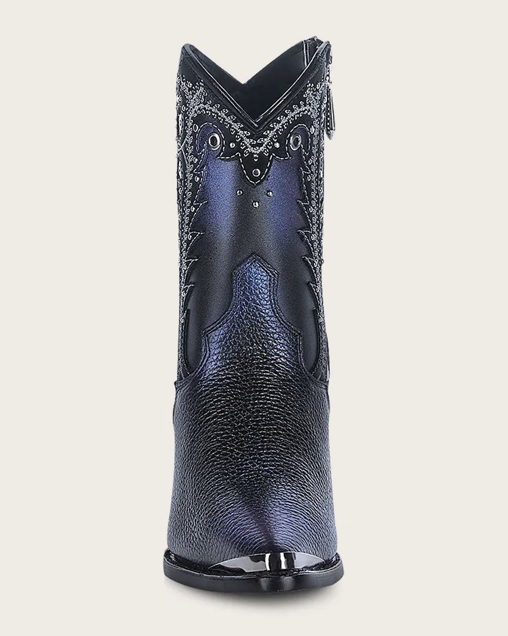 Botines negros de cuero para mujer