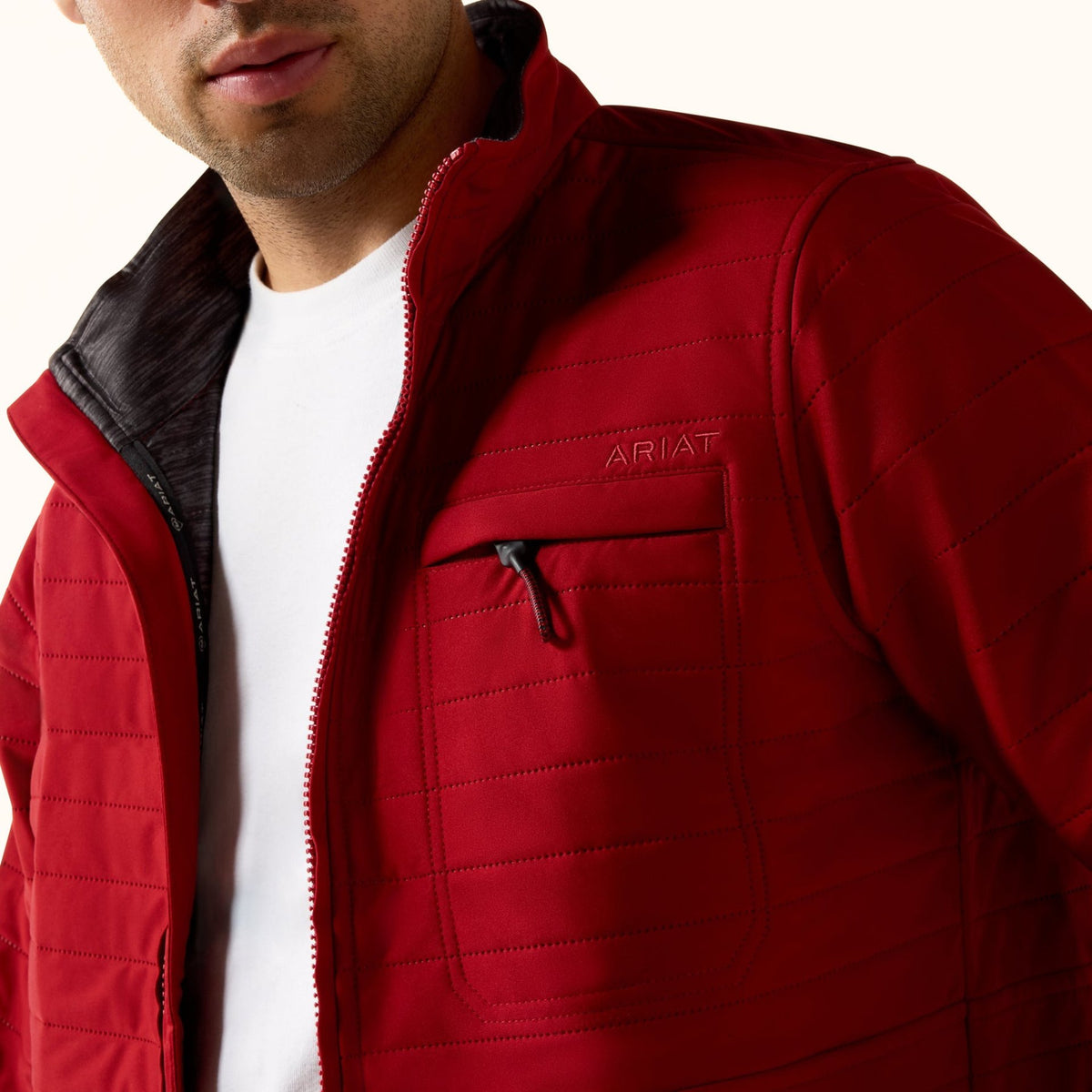 Ariat Wylie Water-Resistant Jacket in red men’s front close-up view
