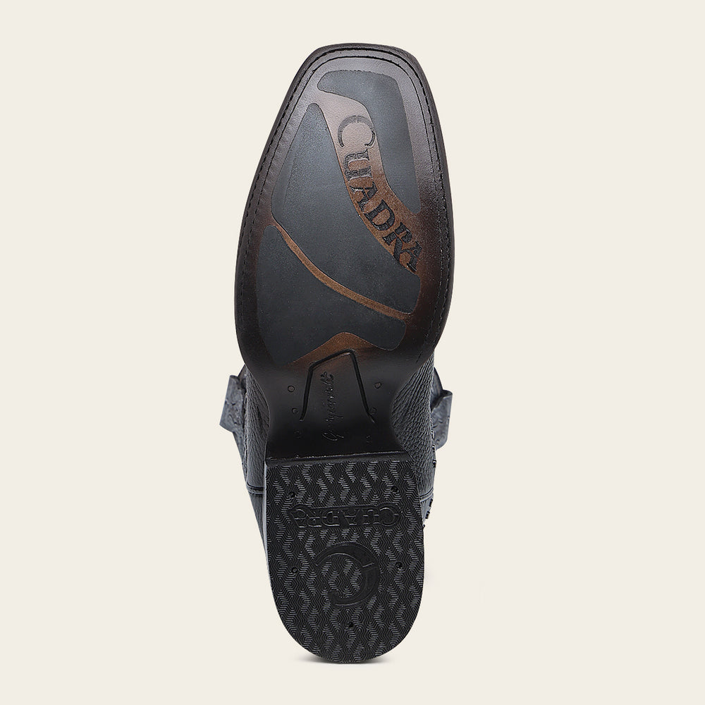 Cuadra Western Rodeo Black Bovine Boot outsole detail