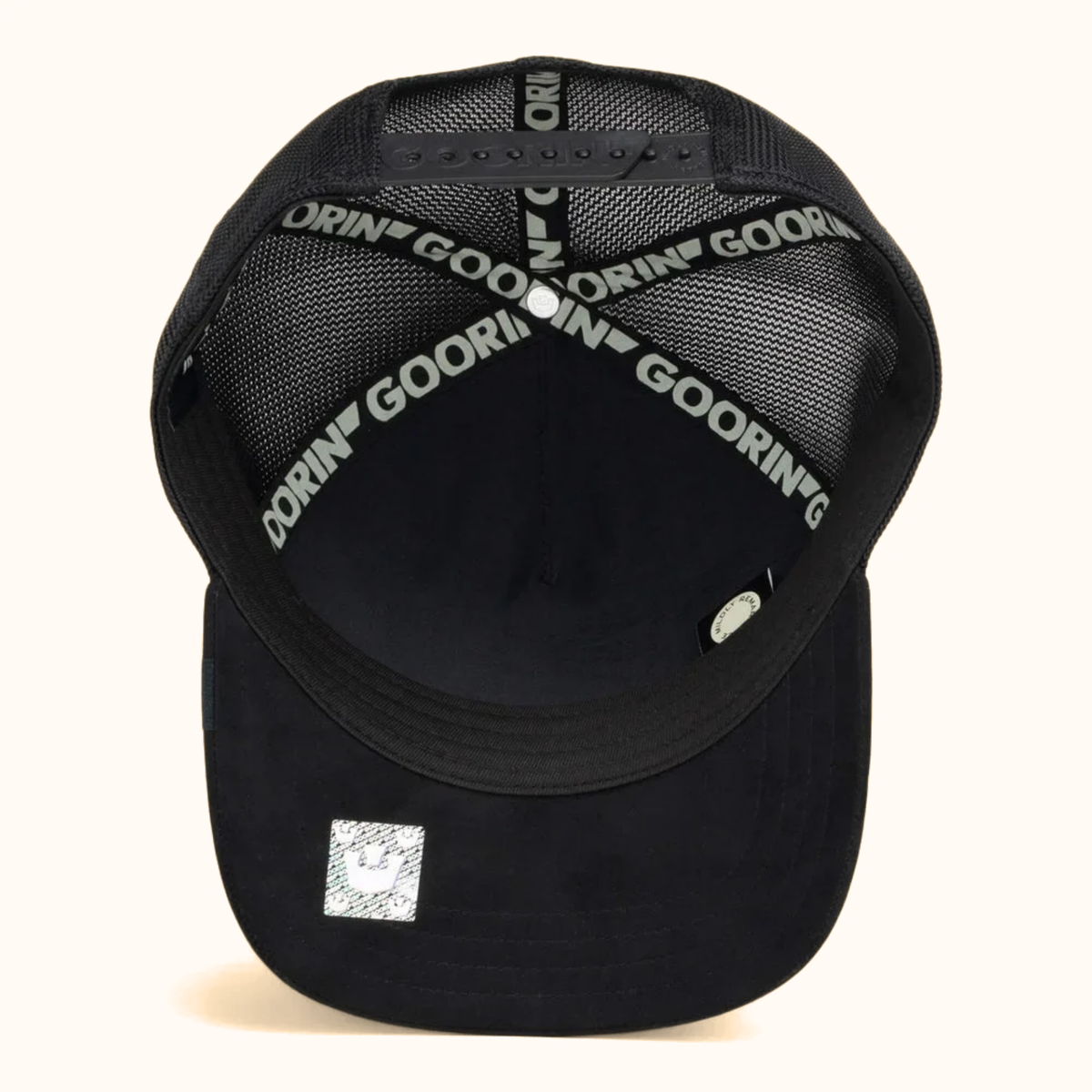 Goorin Bros. Blackout Lion trucker hat bottom view