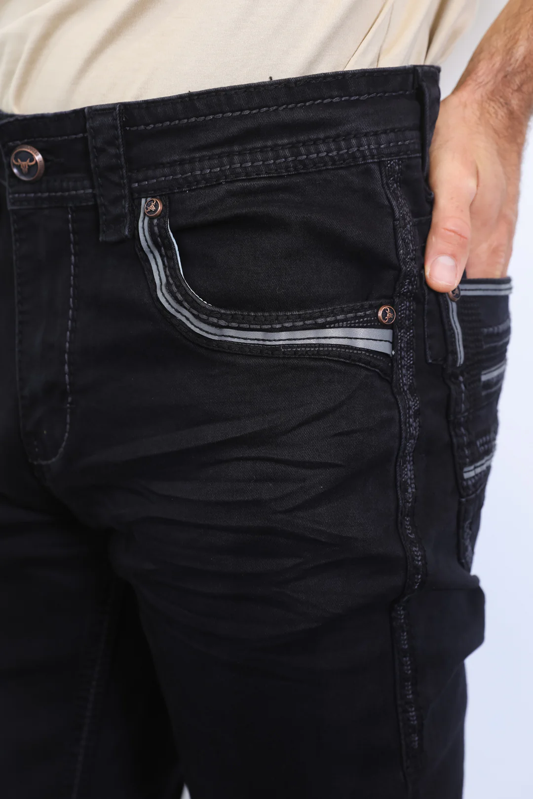 Holt Men's Black Slim Boot Cut Jeans