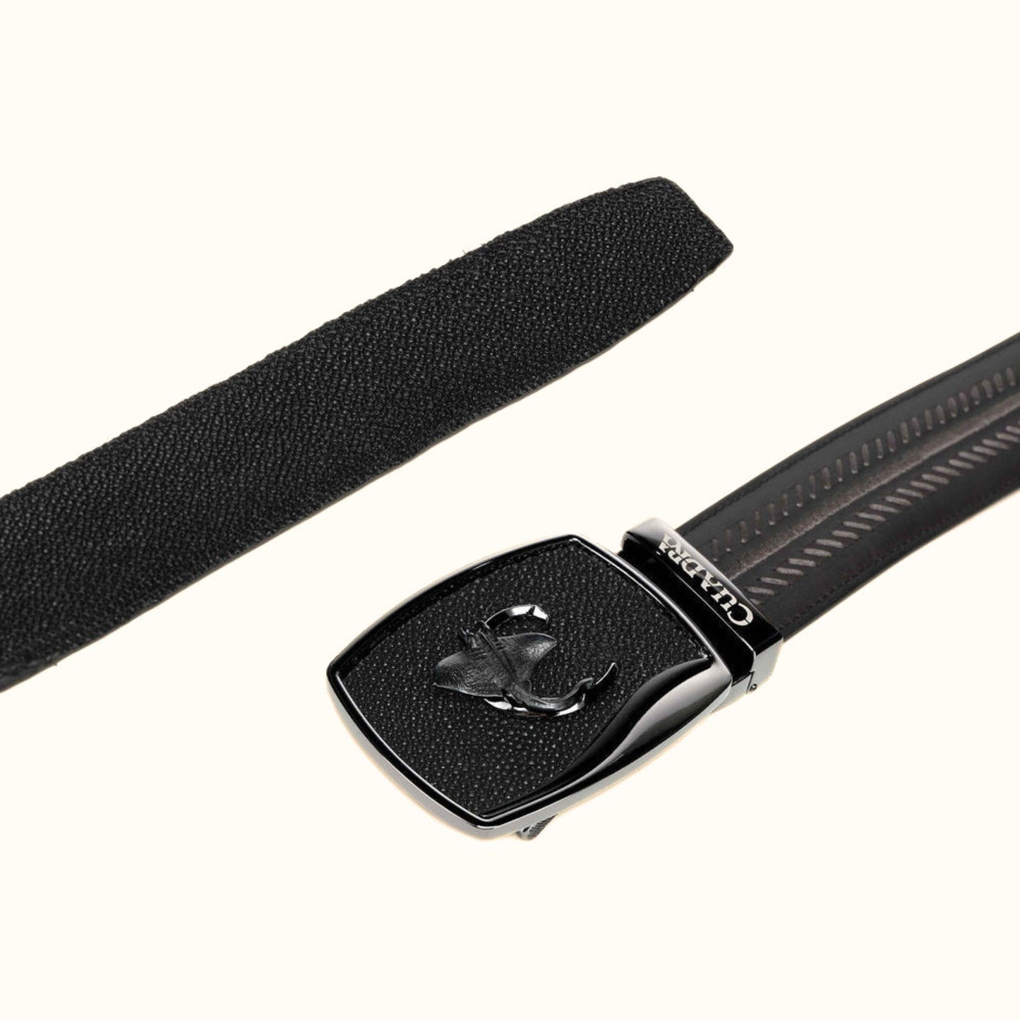 Cuadra Black Genuine Stingray Leather Western belt with buckle