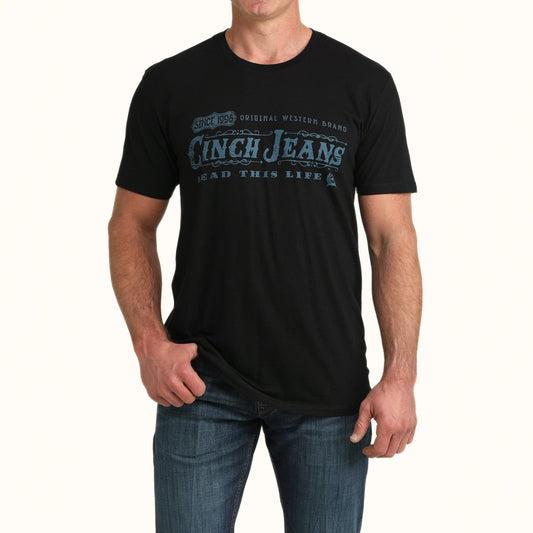 Cinch Western Logo Short Sleeve Tee model front view