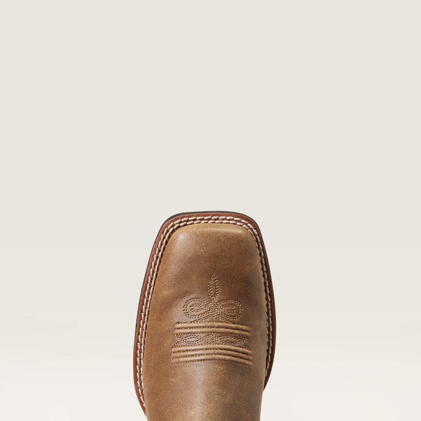 Ariat Women’s Brown Round Up Wide Square Toe Western Boot toe view