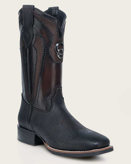 Western Rodeo Black Bison Boot