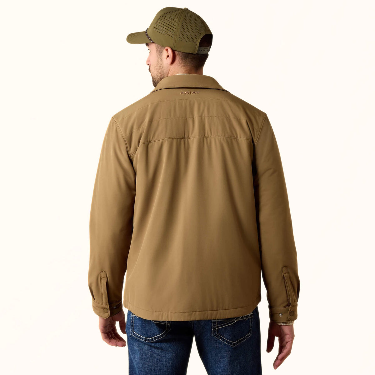 Ariat StretchShell Shirt Jacket in brown back view