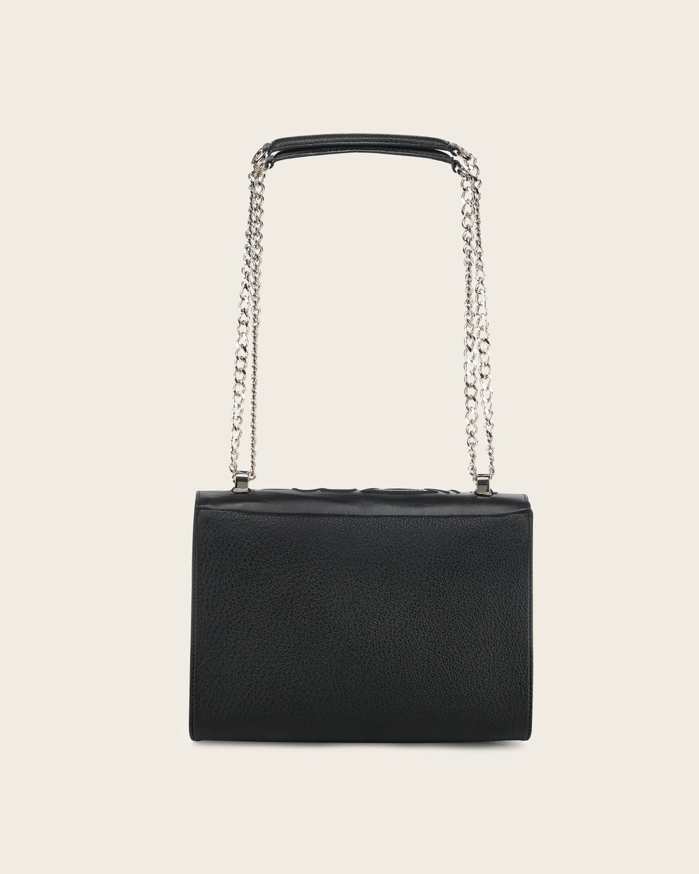 Cuadra Black Leather Crystal Shoulder Bag rear view