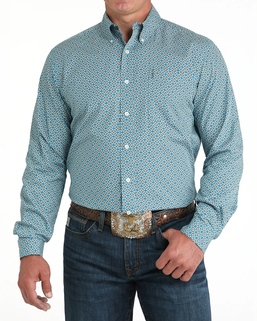 Modern Fit Button-Down Western Shirt