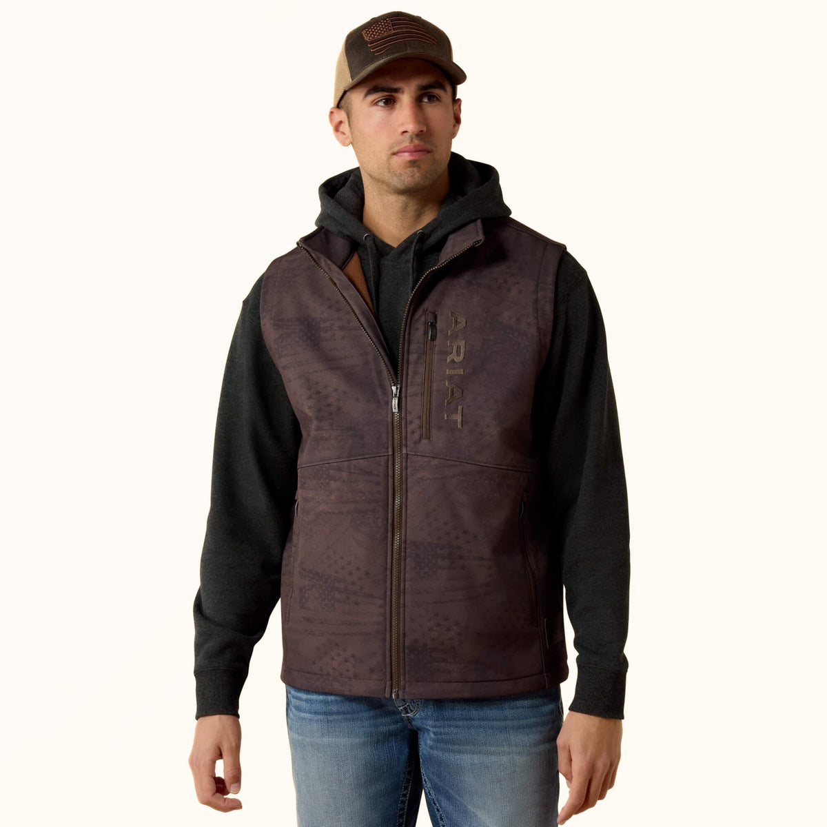 Ariat Patriot Flag Softshell Vest front view