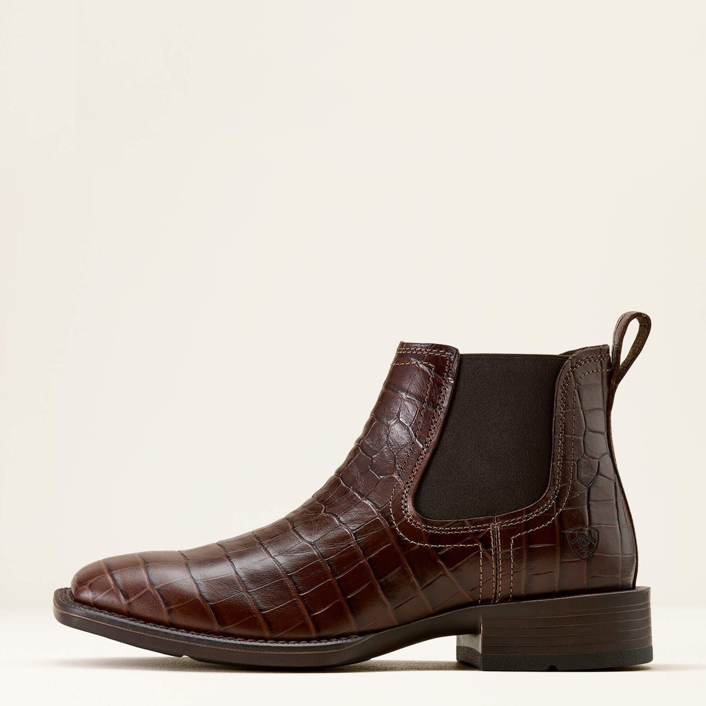 Ariat Booker Ultra western Chelsea boot brown leather side view