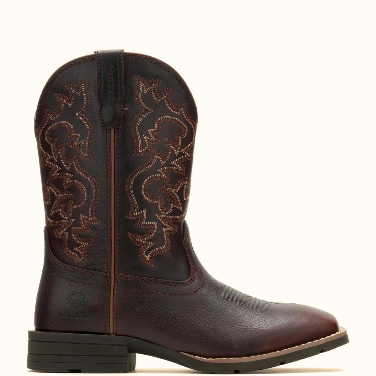 Wolverine Wheatland Saddle Series brown Wellington boot side view