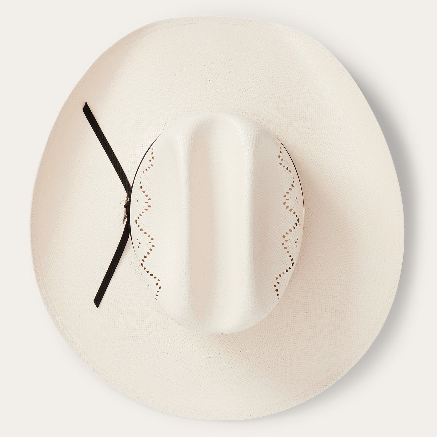 Stetson Brookwood 10X straw cowboy hat crown detail