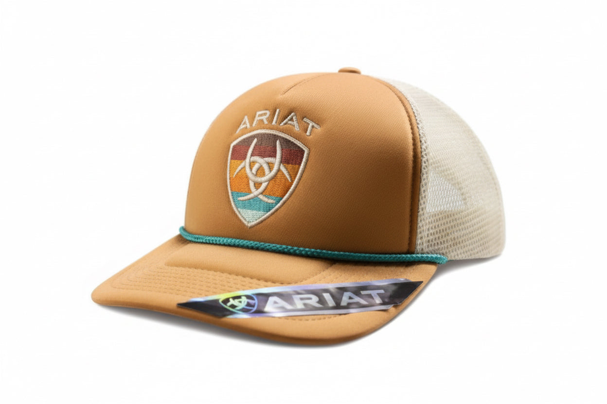Ariat Ladies Striped Patch Camel Cap