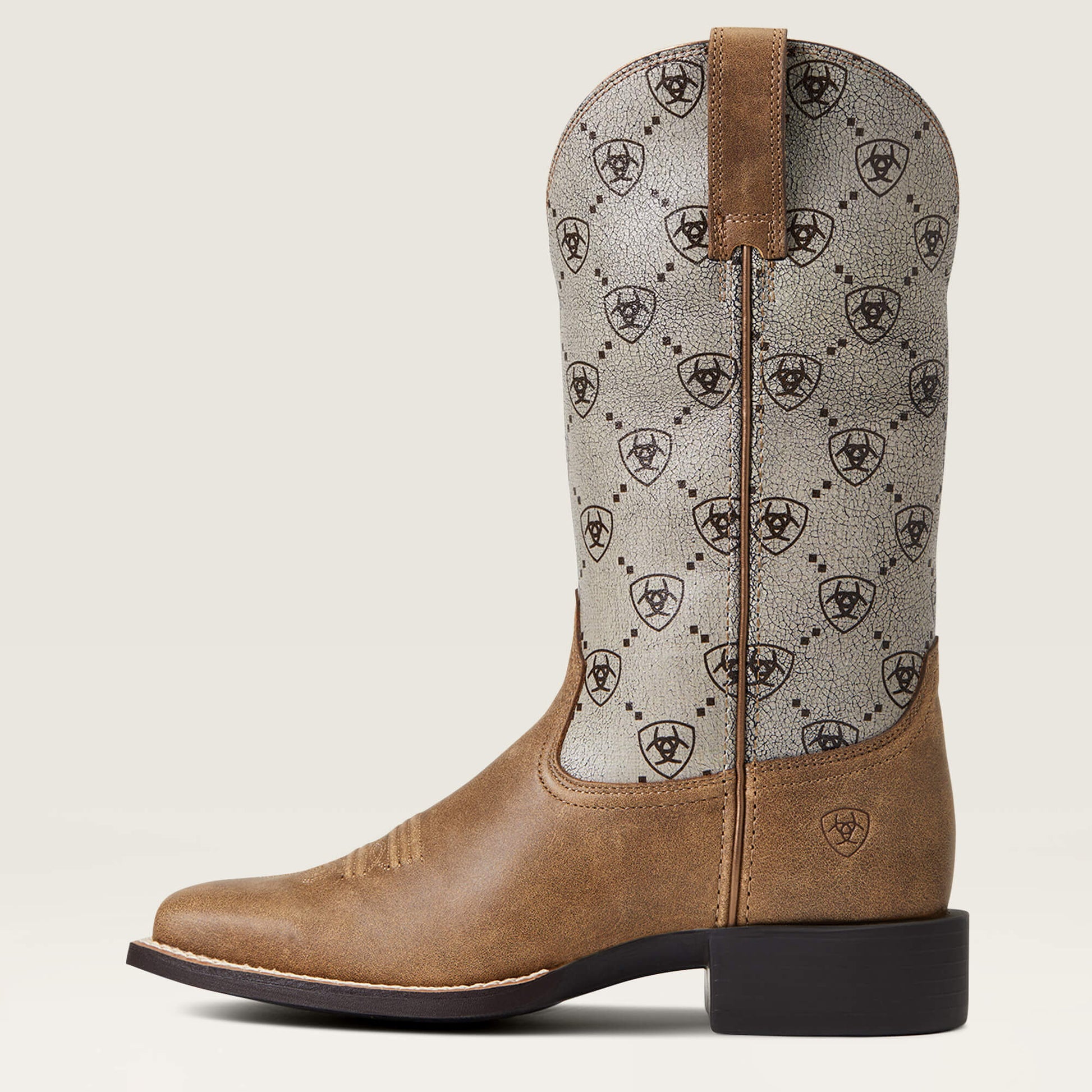 Ariat Women’s Brown Round Up Wide Square Toe Western Boot side view