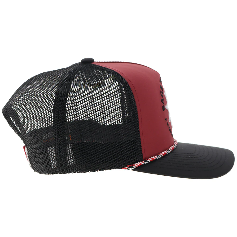 Sage To Saddle Hat Red/Black W/Black & White Stiching