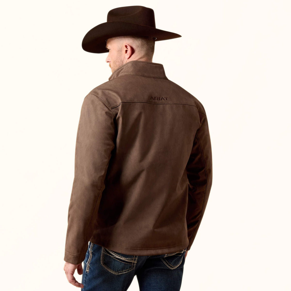 Ariat Vernon Softshell Jacket in brown back view
