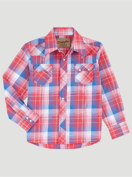 Wrangler Long Sleeve Western PLaid Shirt