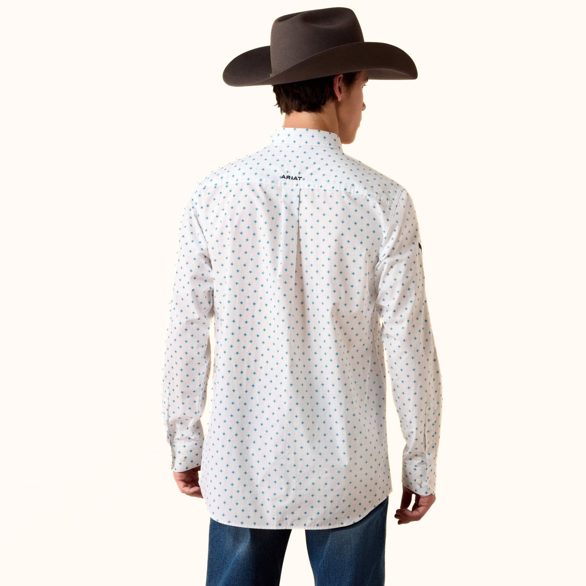 Ariat Team Emory Fitted Shirt in white back view