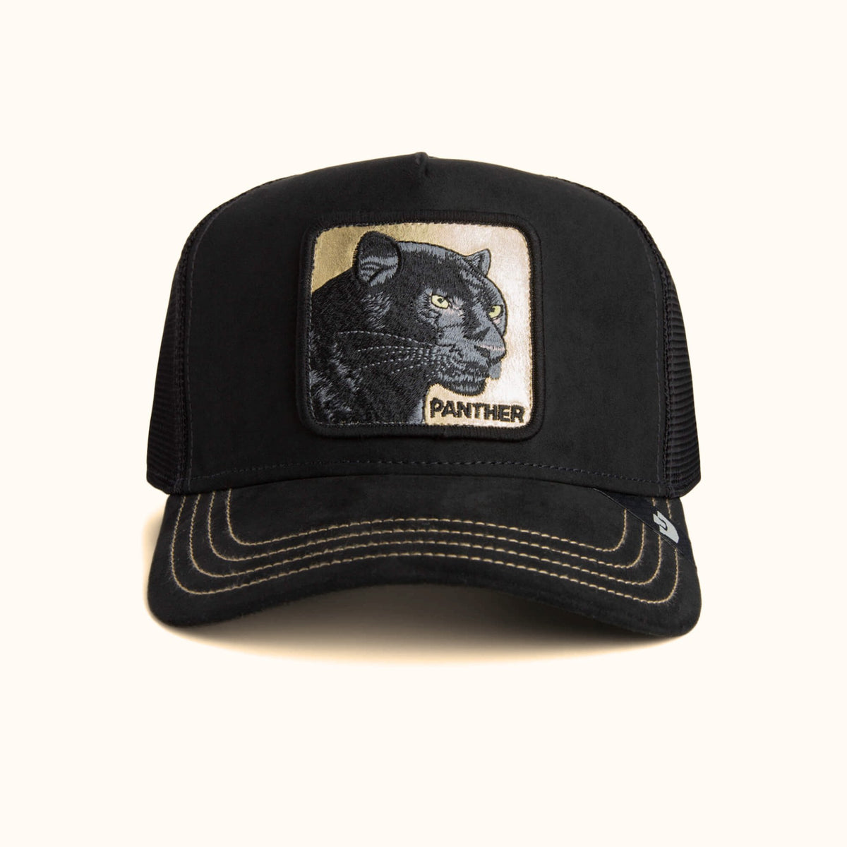 Goorin Bros. Golden Panther Trucker Hat black front view